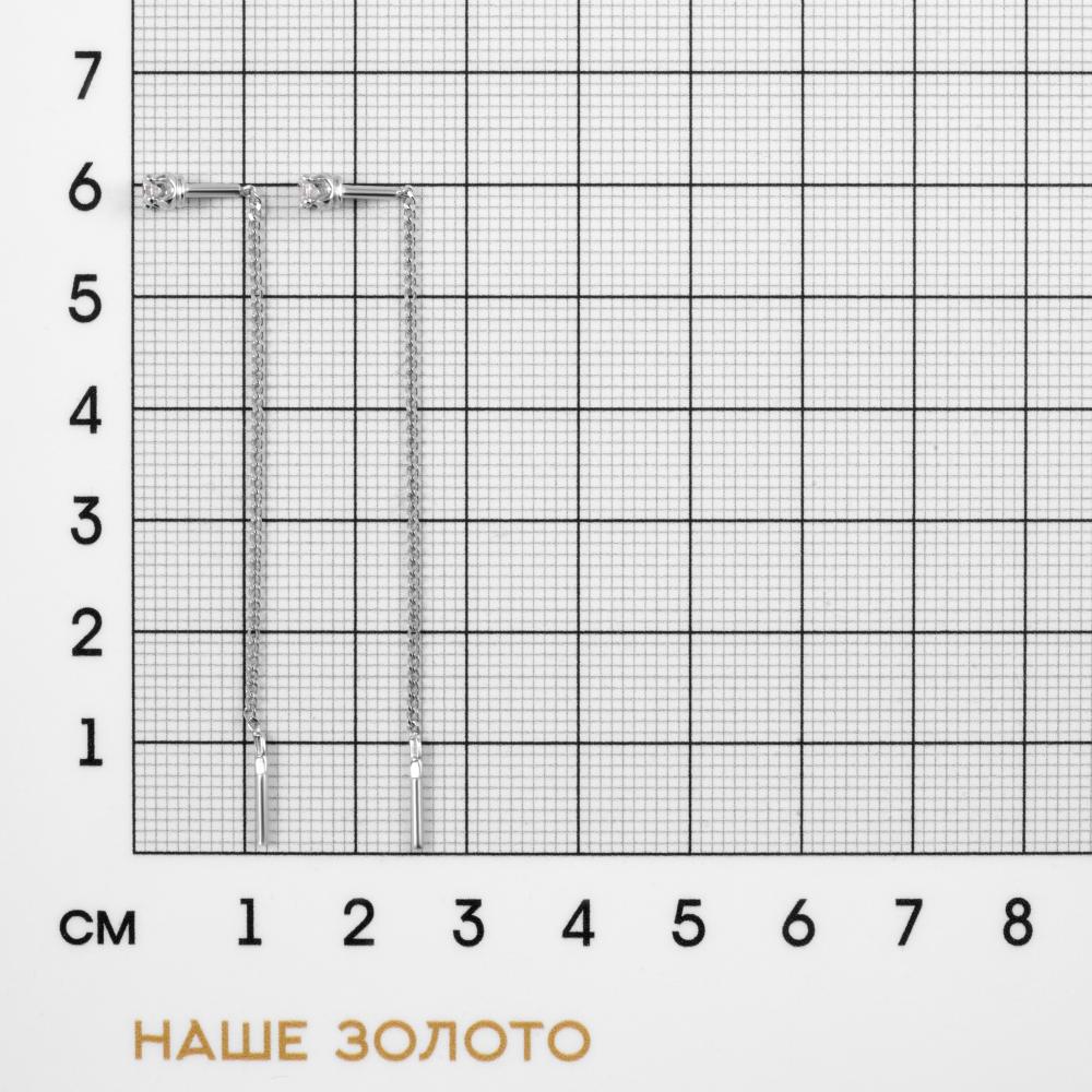 Серебряные серьги протяжки Иллада 2ИС14-0187