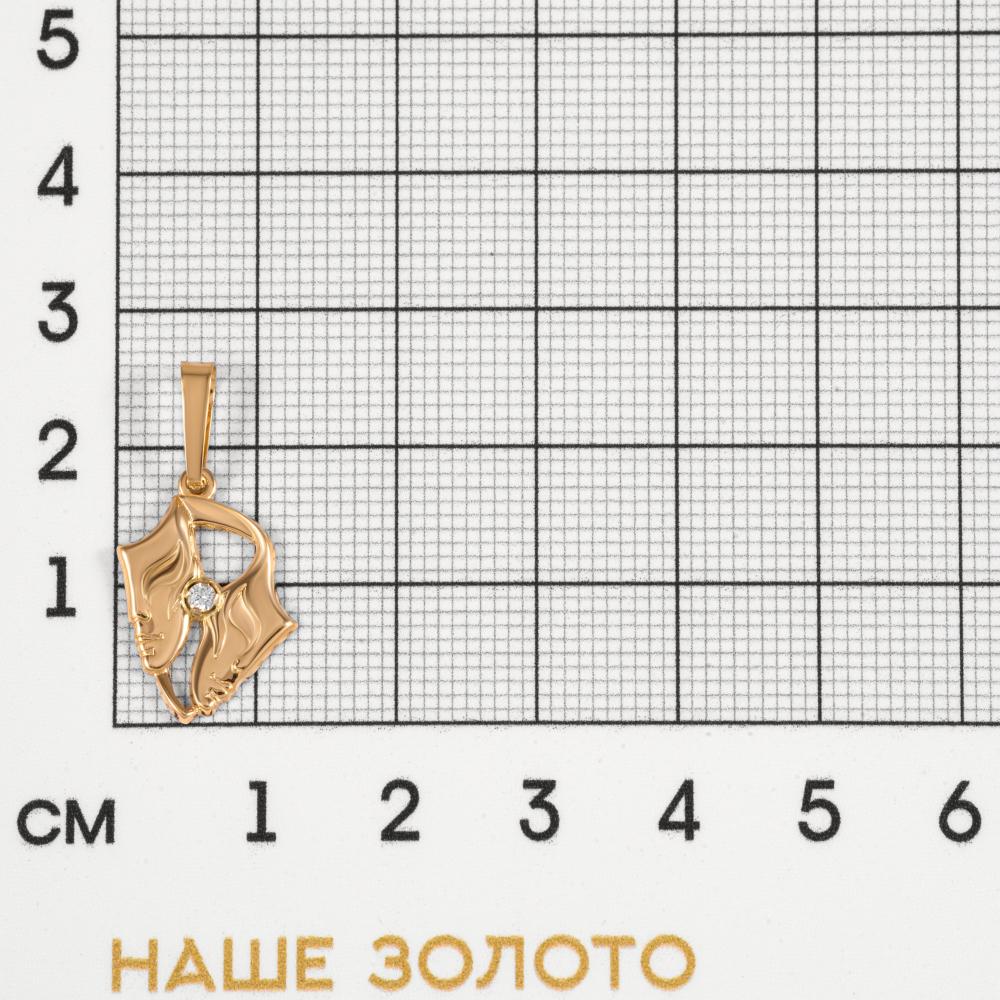 Золотой знак зодиака Голден глоб из красного золота 585 пробы ГГЗЗ/блз