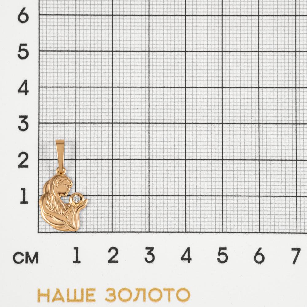 Золотой знак зодиака Голден глоб из красного золота 585 пробы ГГЗЗ/дев