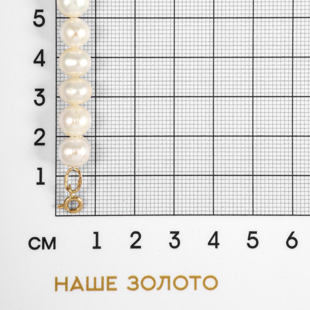 Золотой браслет Елунина из красного золота 585 пробы 5  со вставками (жемчугом) ЕУБЖЗ1785М, размеры от 19 до 20