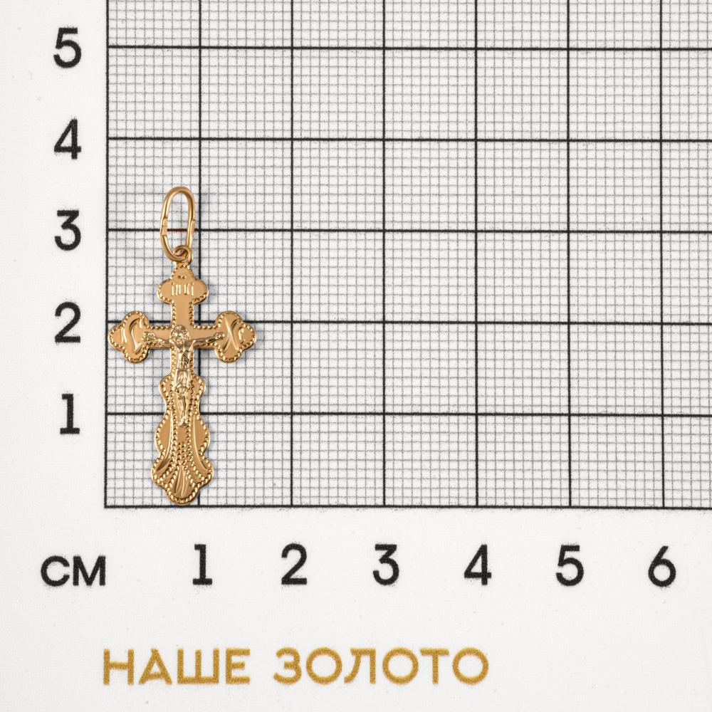 Золотой крест Голден глоб из красного золота 585 пробы ГГ102ИХ260415