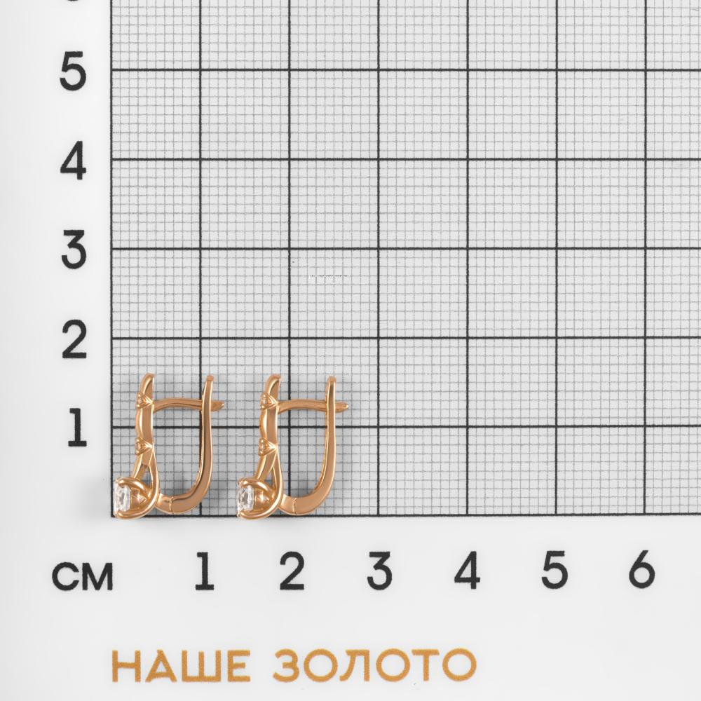 Золотые серьги Альтеза из красного золота 585 пробы А920245