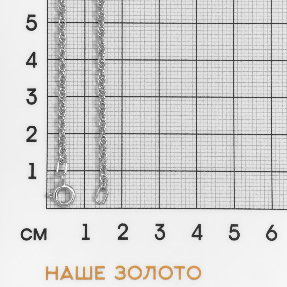 Серебряная цепочка Адамант из серебра с родированием кордовая 040 АД1051040С, размеры от 40 до 55