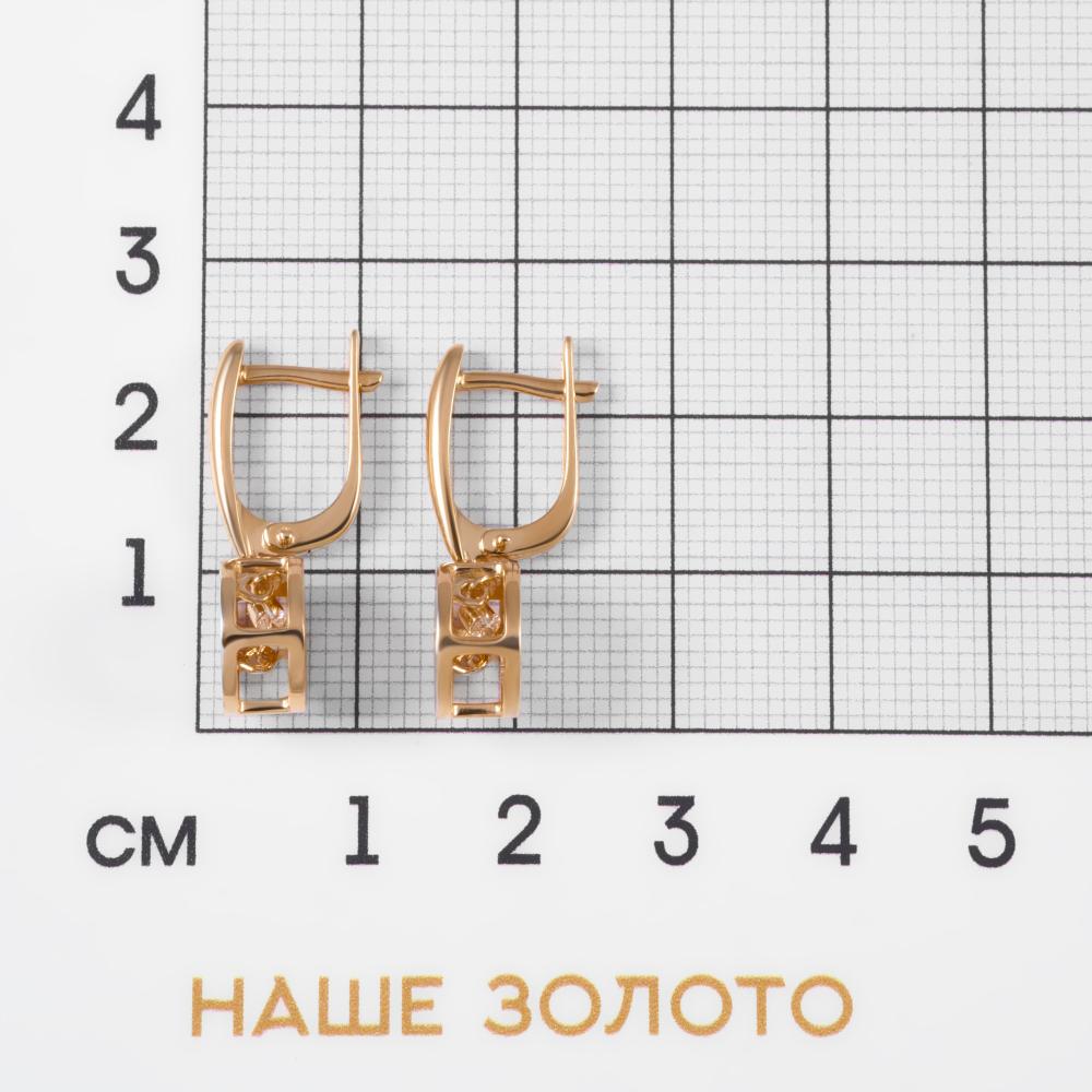 Золотые серьги подвесные Алькор из красного золота 585 пробы АО25102-100