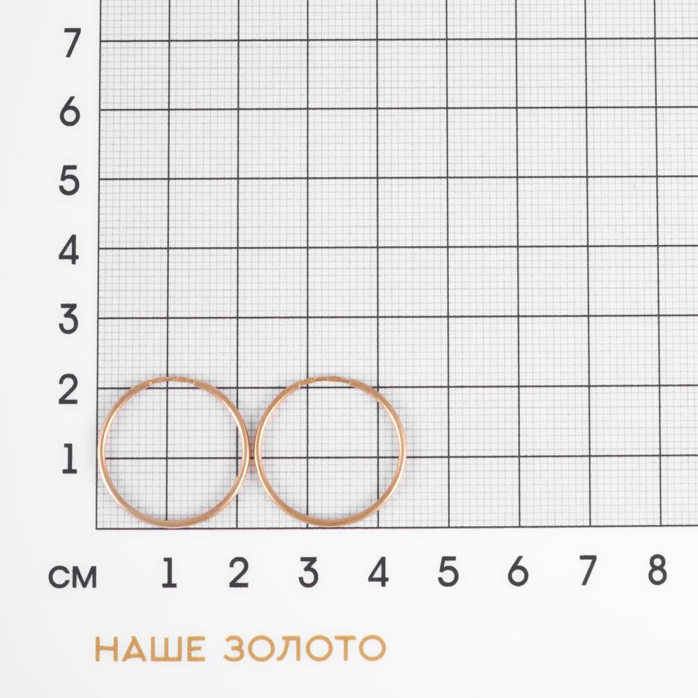 Золотые серьги конго Талант из красного золота 585 пробы ТБ12.00-20