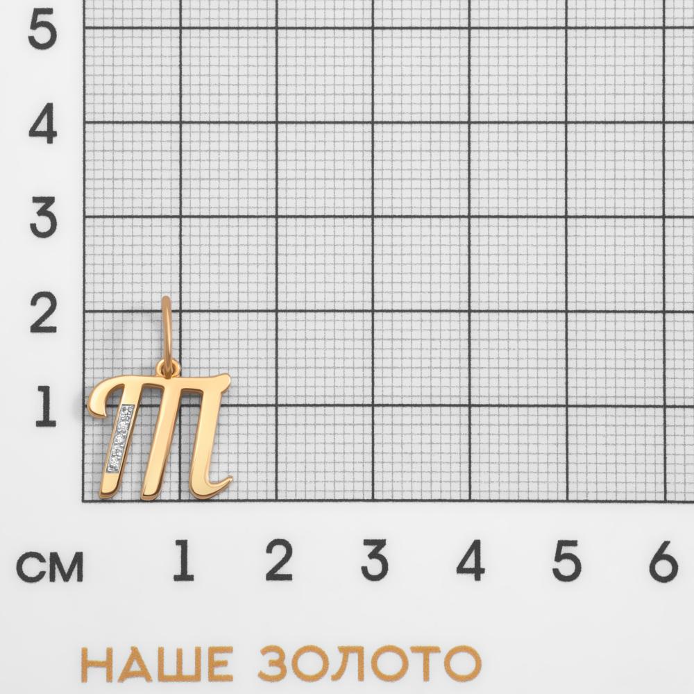 Золотая буква Светлов из красного золота 585 пробы К831-1054-11-01