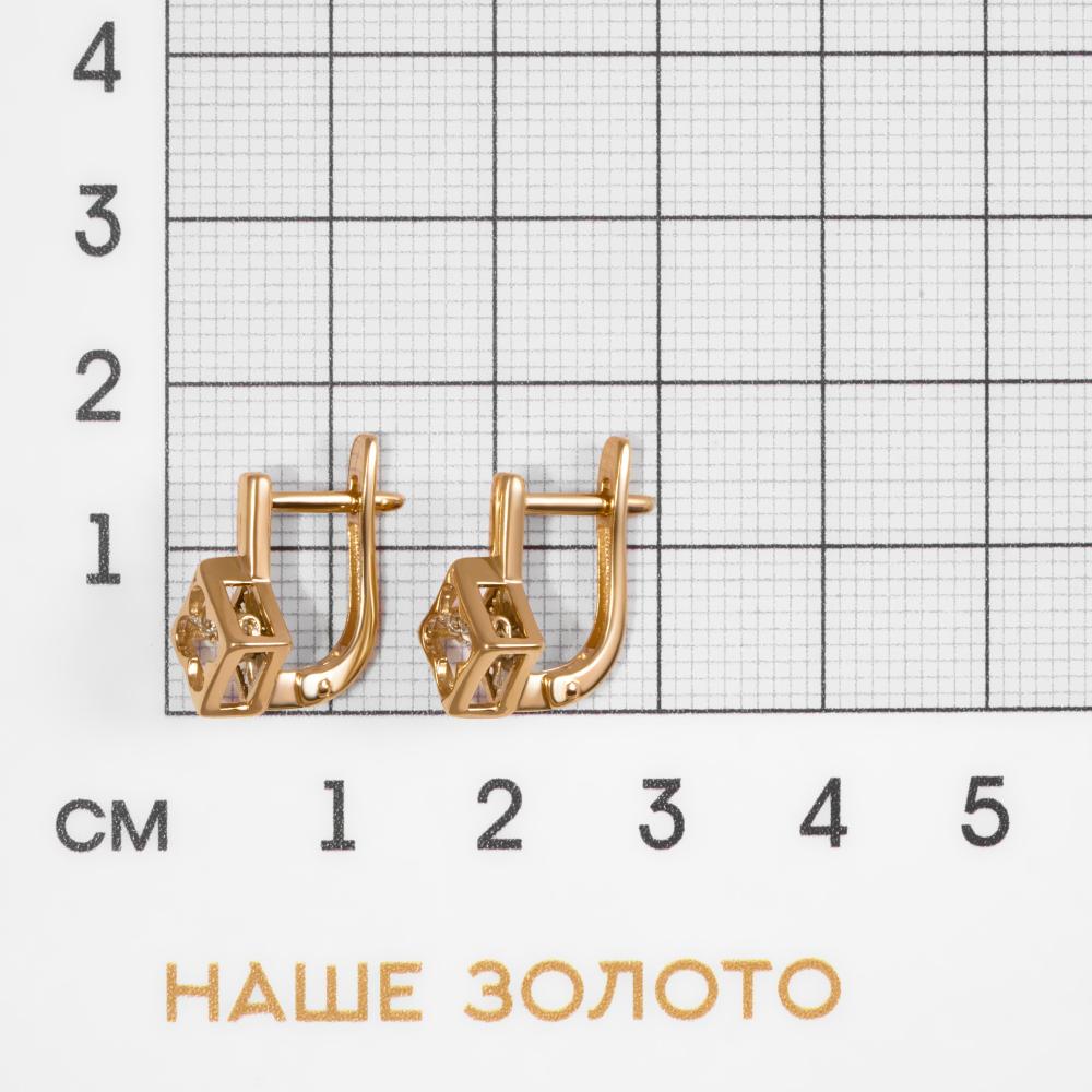 Золотые серьги Григорьев даймонд из красного золота 585 пробы Э102-11-5957-11-00