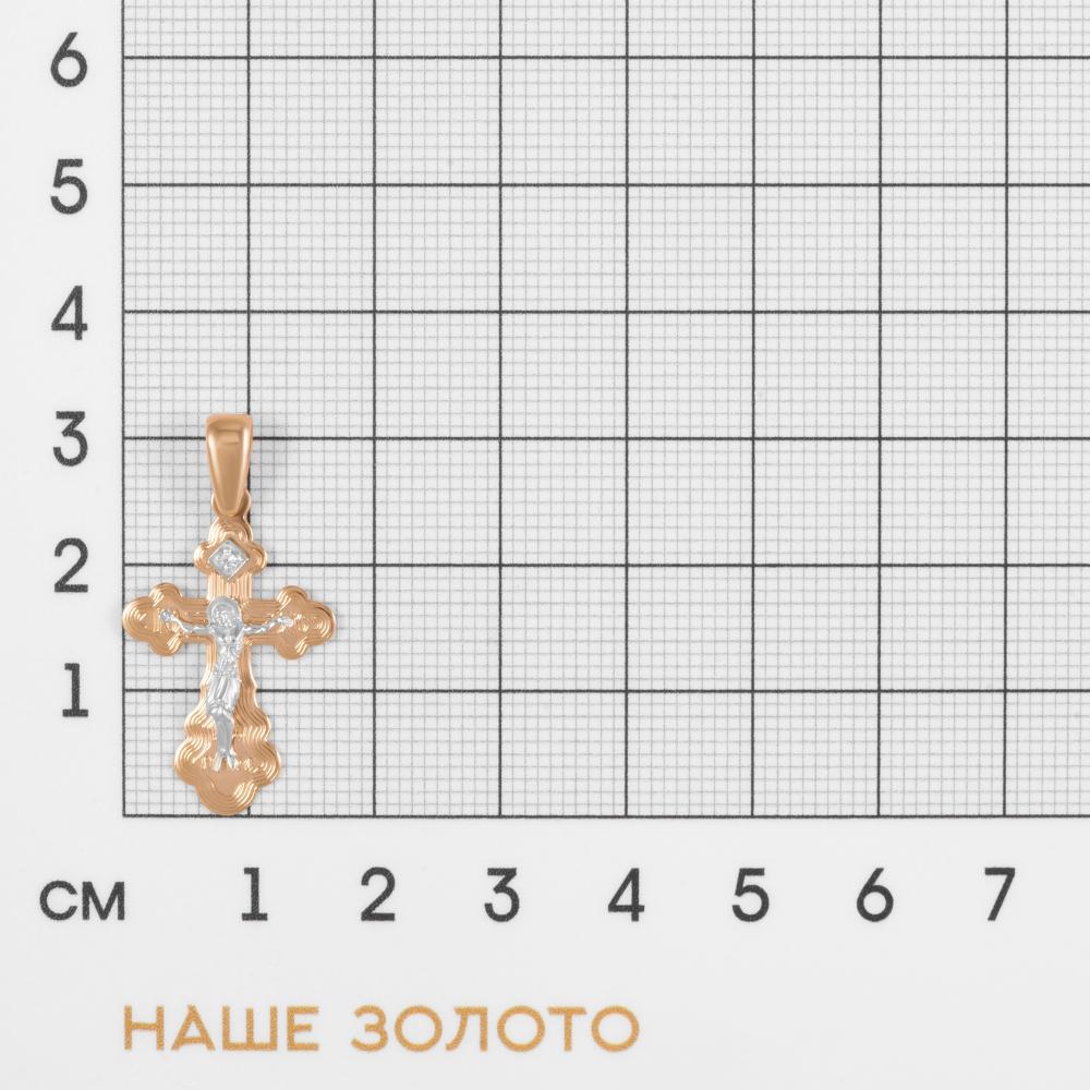 Золотой крест Иллада из красного золота 585 пробы 2И080211-01