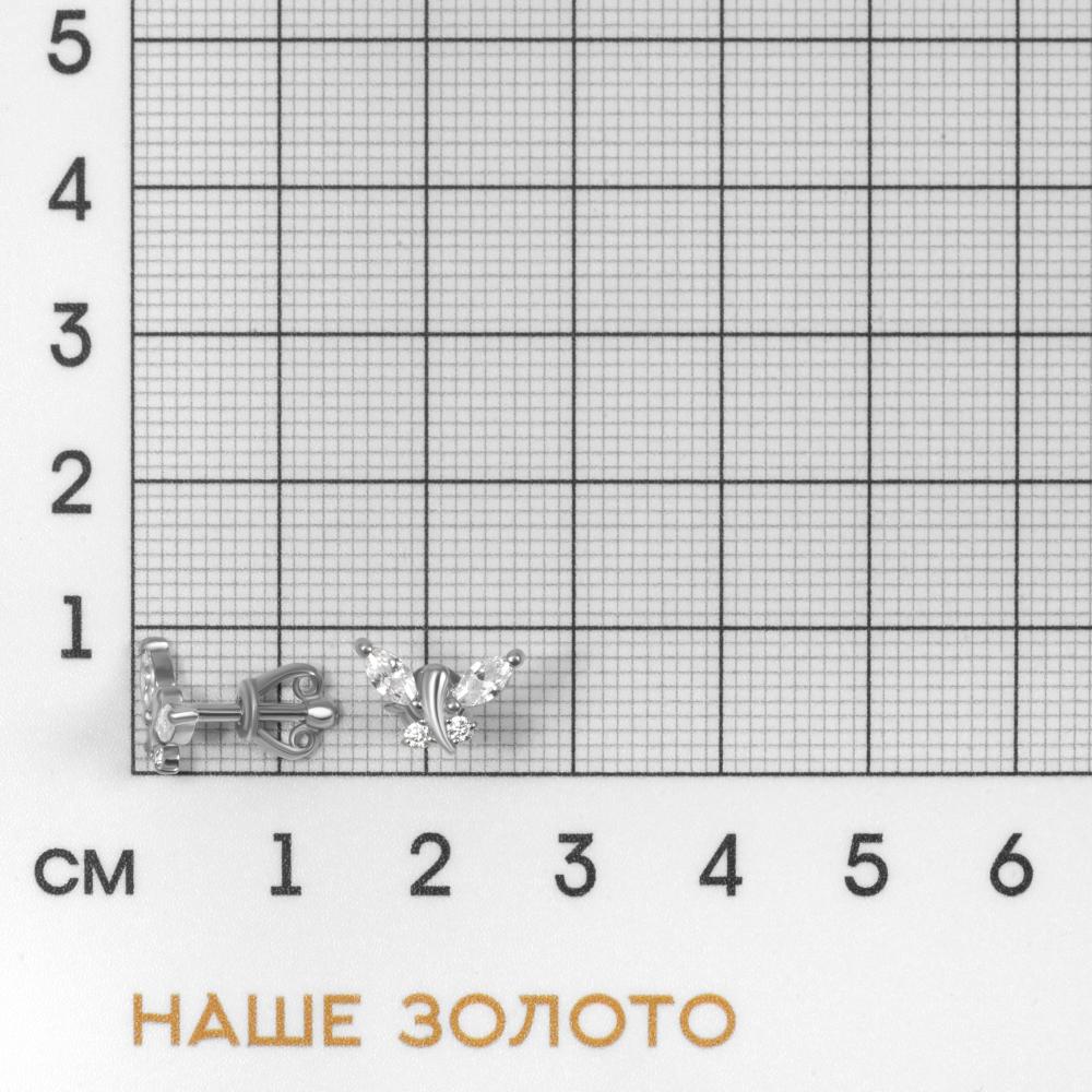 Серебряные серьги гвоздики Мидас-пермь  со вставками (фианит) 4МС400