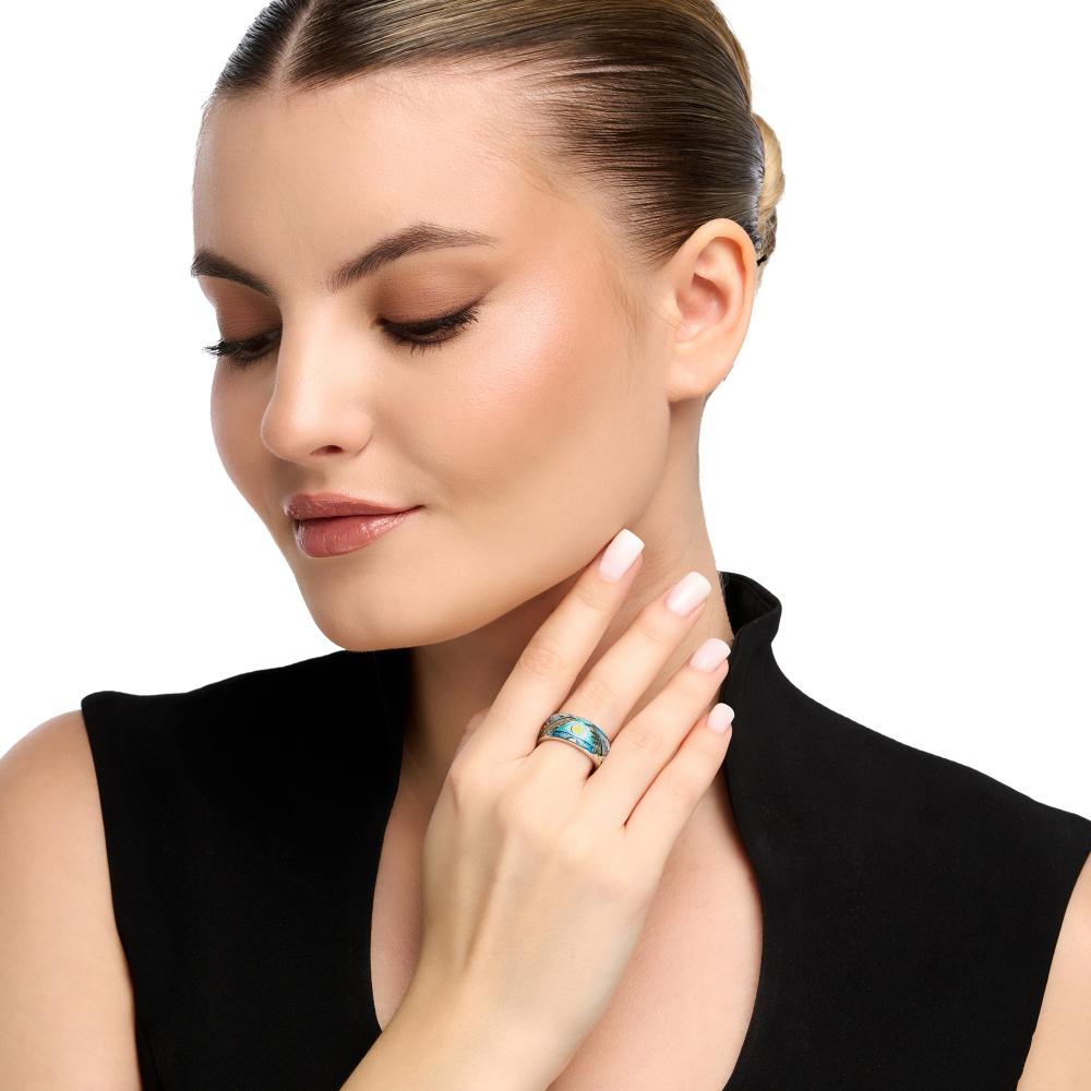 Серебряное кольцо  Ф261.386 утро