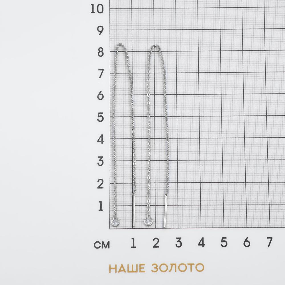 Серебряные серьги протяжки Ооо 78 лаб 7О012-102-0120