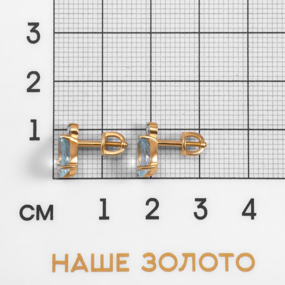 Золотые серьги гвоздики Efremof из красного золота 585 пробы ЮПС13419883