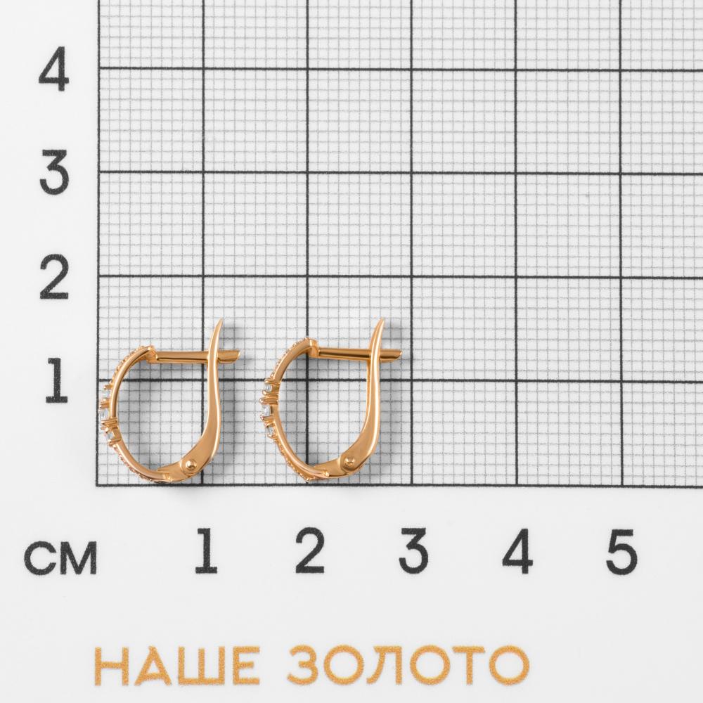 Золотые серьги Золотая подкова из красного золота 585 пробы ЯВ803-01976-10-00-20-00
