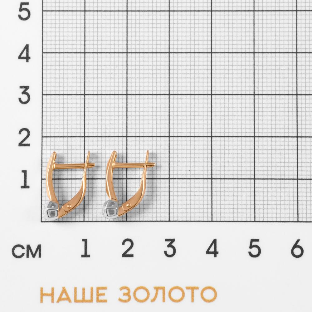 Золотые серьги Лаки даймонд из красного золота 585 пробы Л8М20339-120