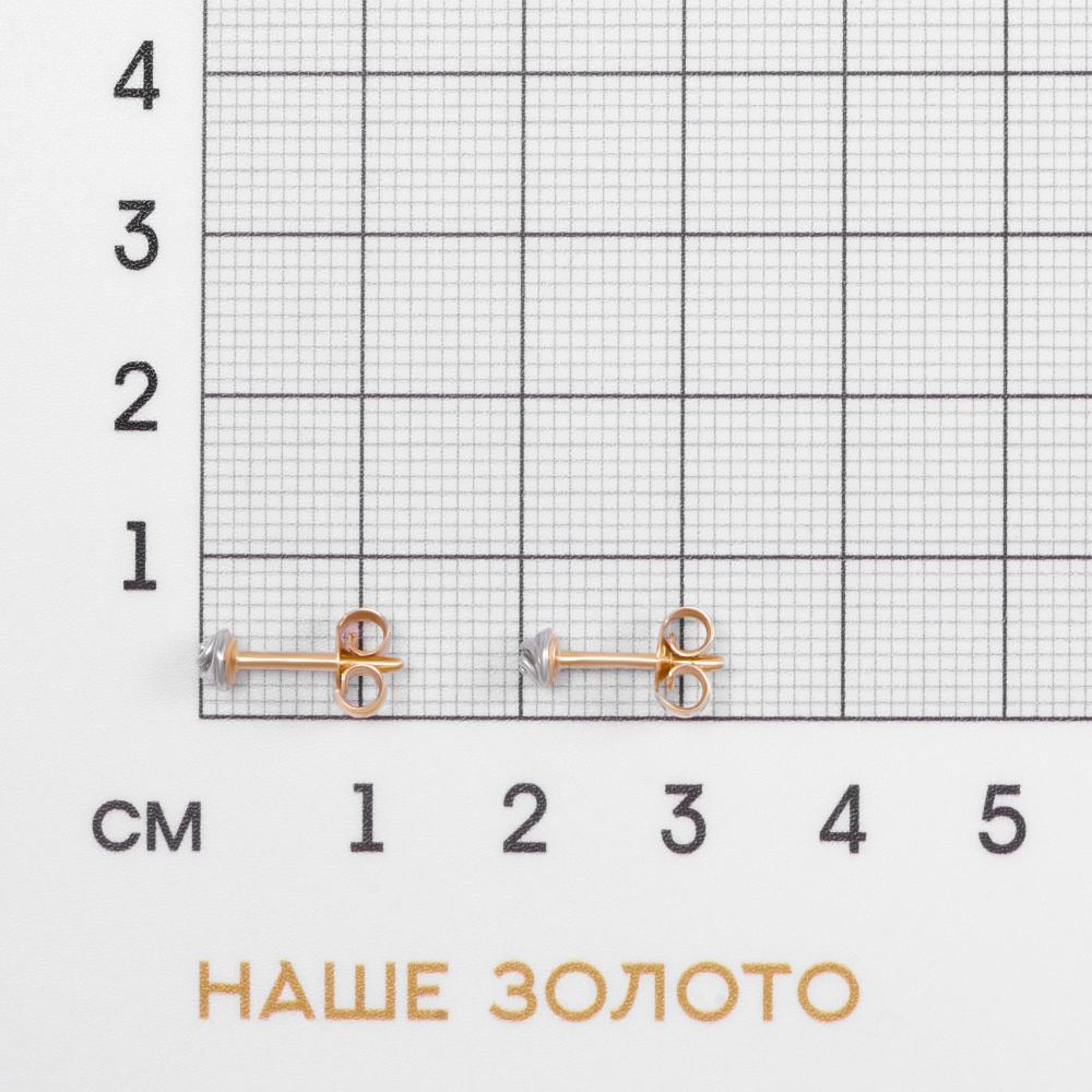 Золотые серьги гвоздики Клондайк из красного золота 585 пробы ЛХ09-03006-01-001-01-01