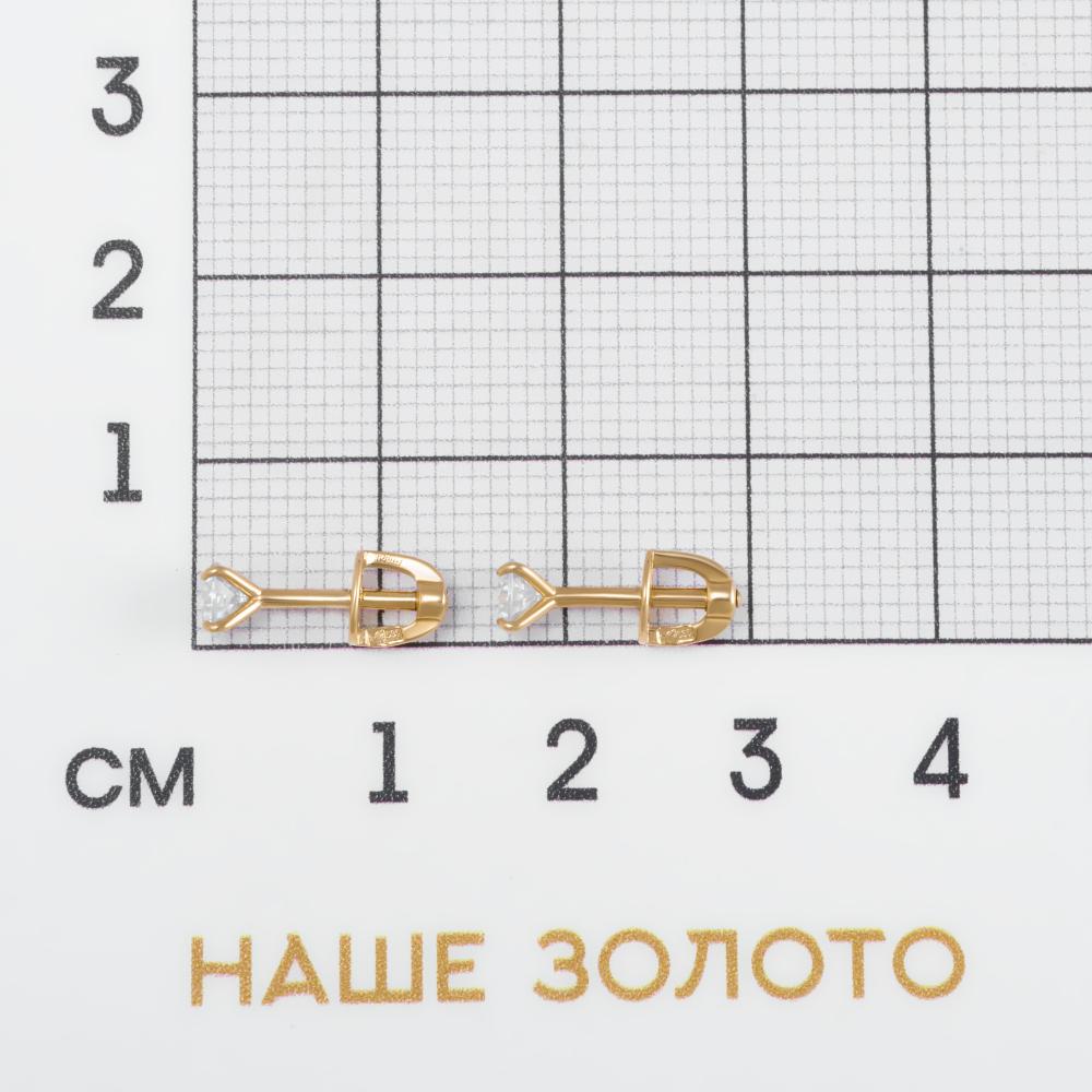 Золотые серьги гвоздики Золотая столица из красного золота 585 пробы ЗЧ2139571010
