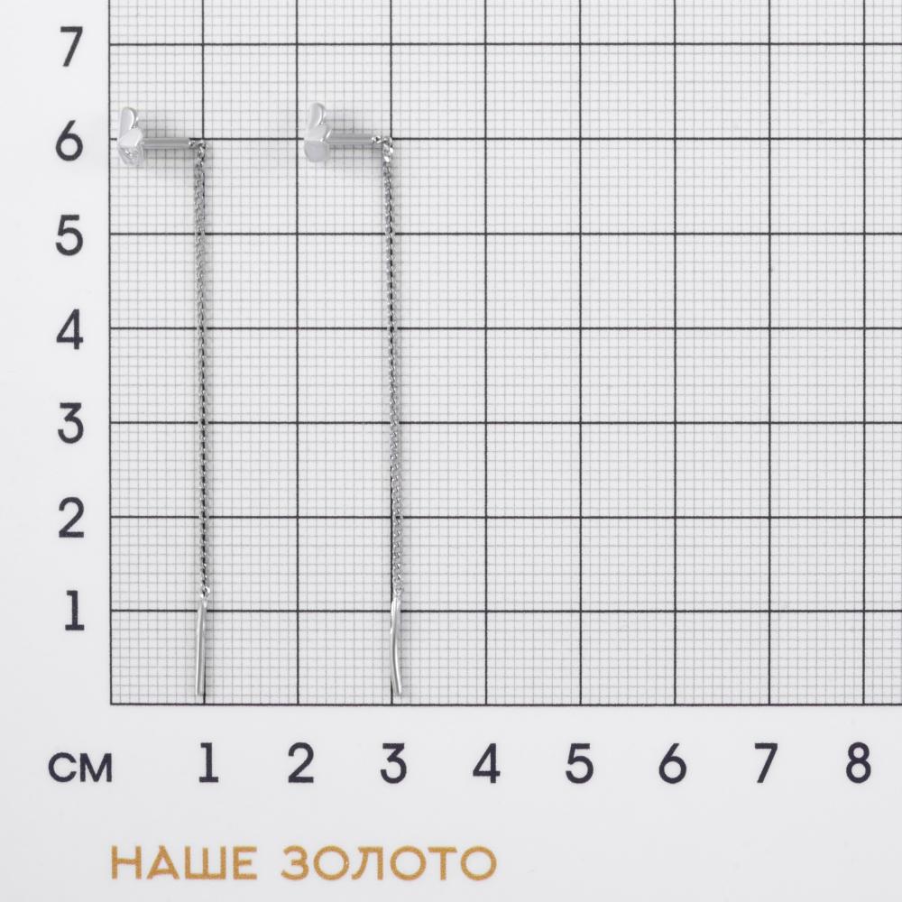 Серебряные серьги протяжки Иллада 2ИС140777