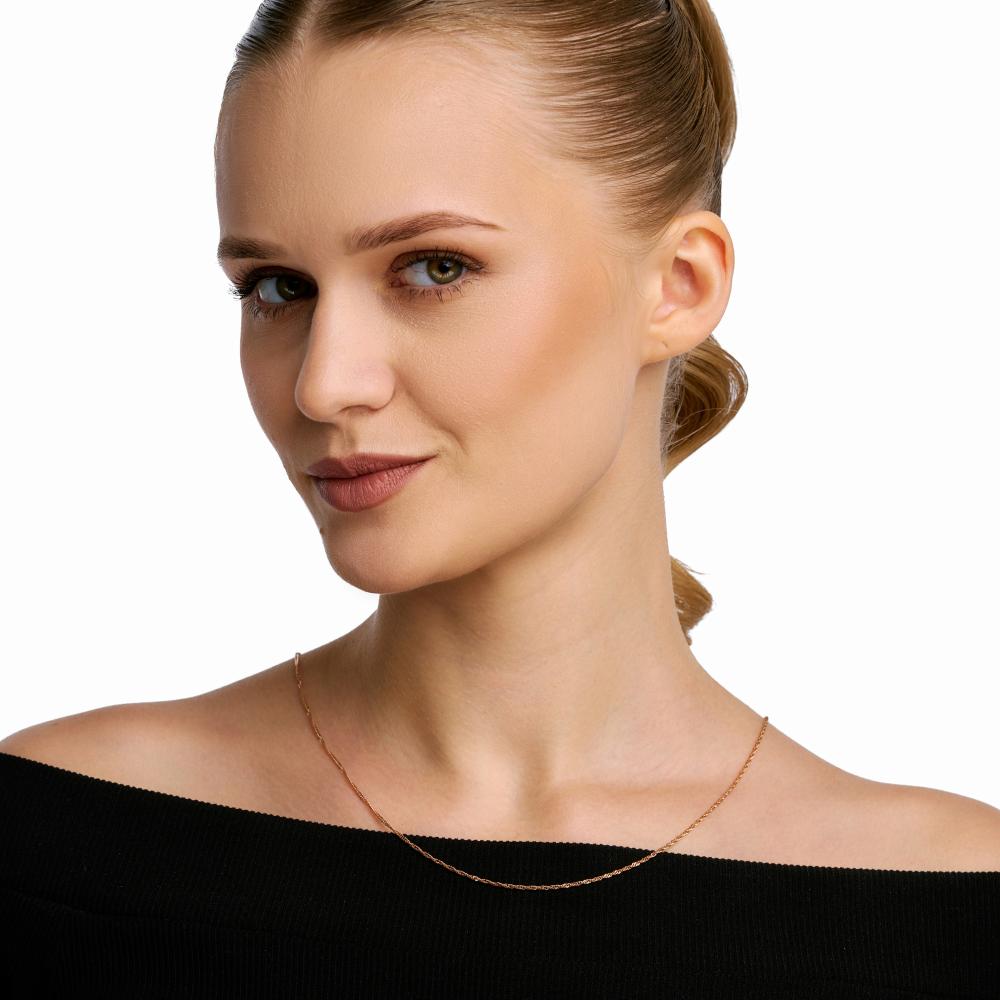 Золотая цепочка Krastsvetmet из красного золота 585 пробы КЯНЦ12-028 030