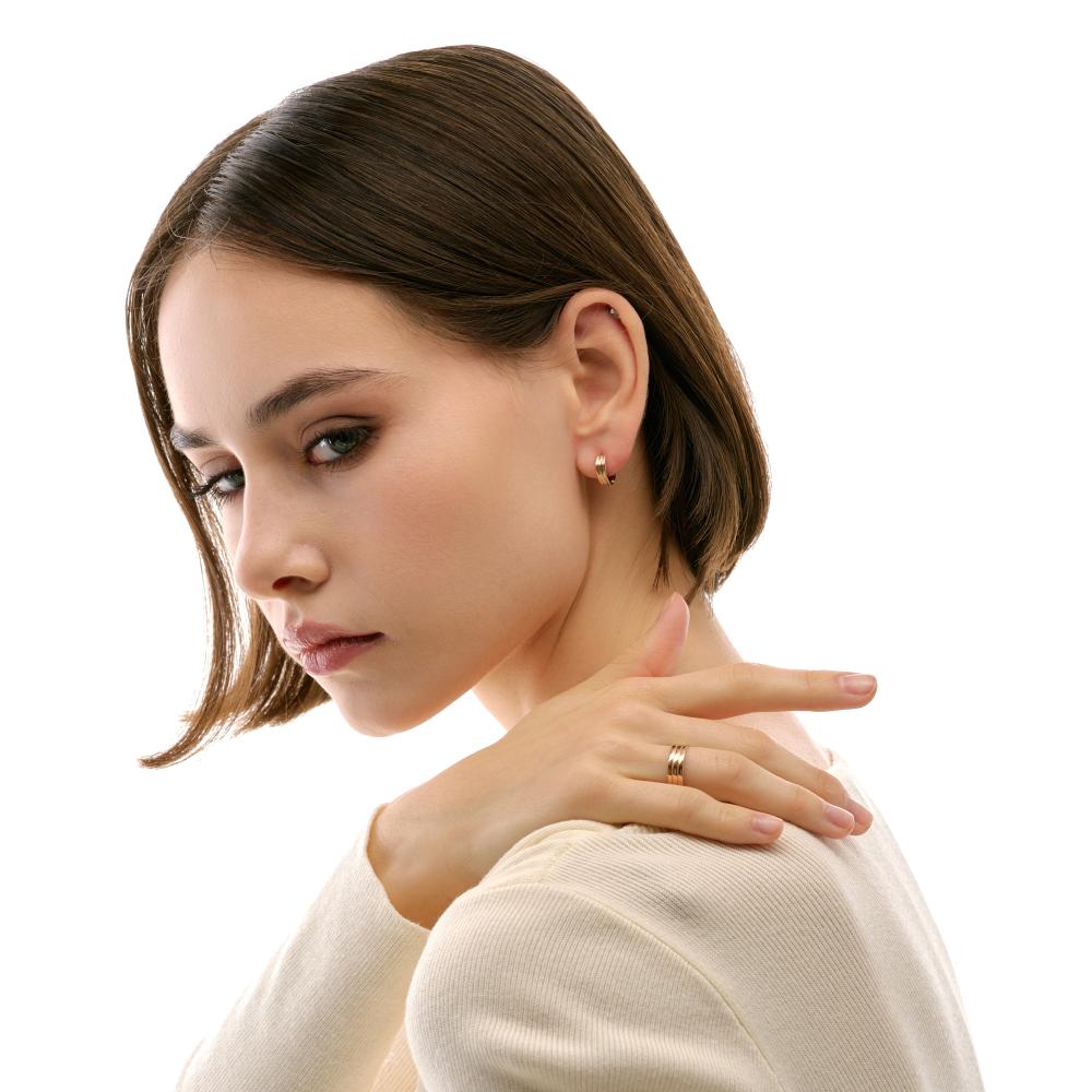 Золотые серьги конго New gold из красного золота 585 пробы НЮ09976502010000000