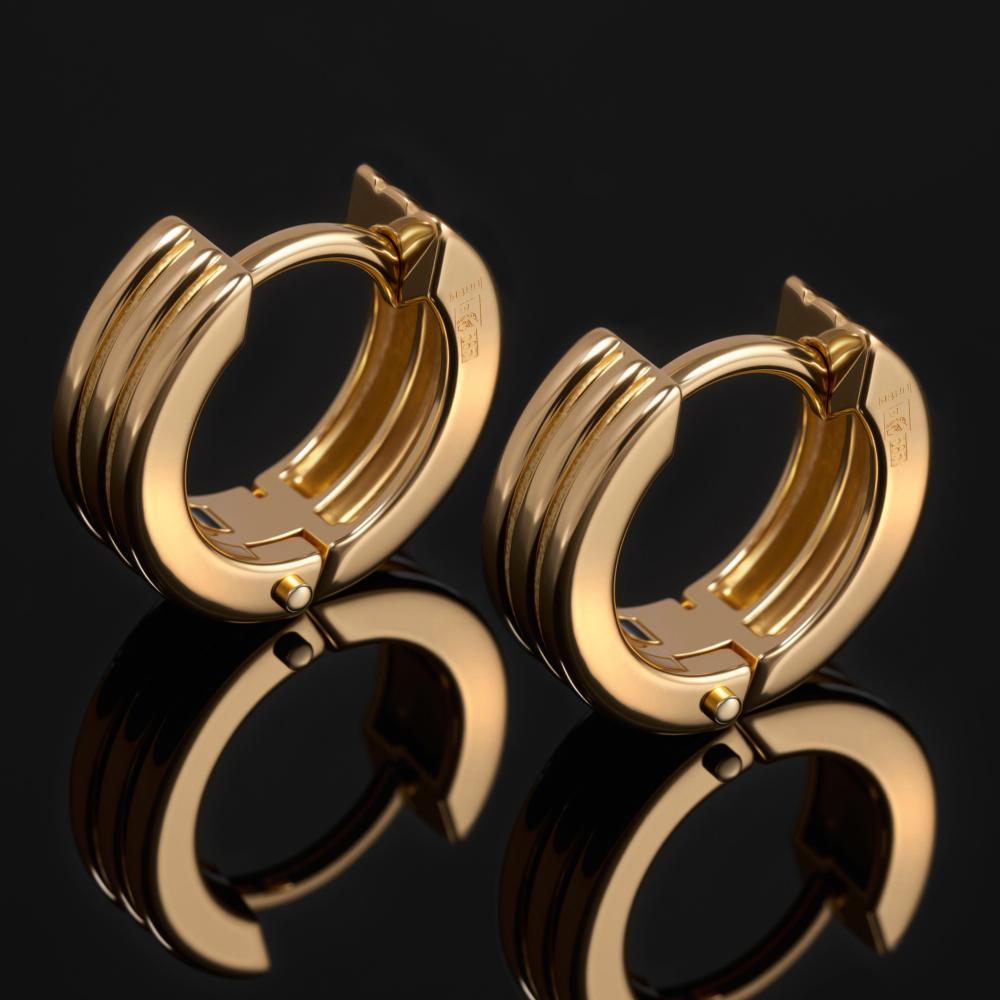 Золотые серьги конго New gold из красного золота 585 пробы НЮ09976502010000000