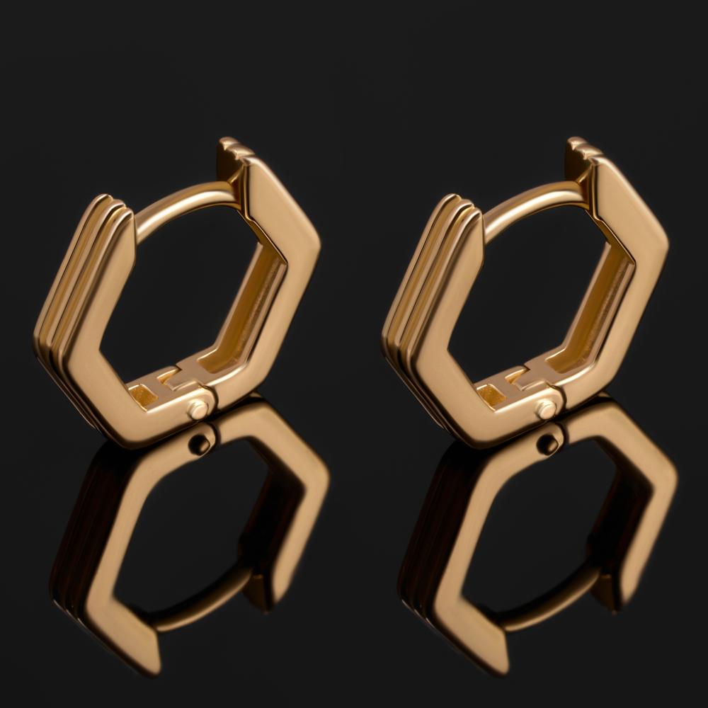 Золотые серьги конго New gold из красного золота 585 пробы НЮ09955702010000000