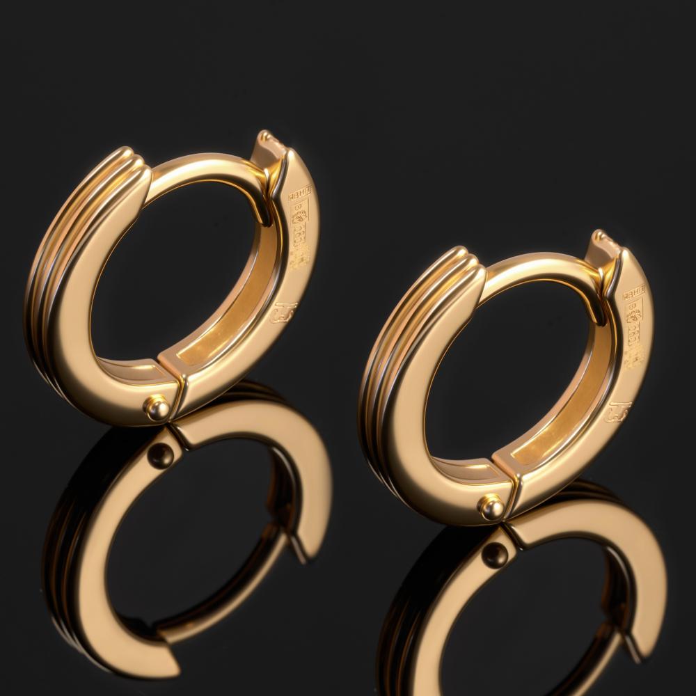 Золотые серьги конго New gold из красного золота 585 пробы НЮ09976402010000000