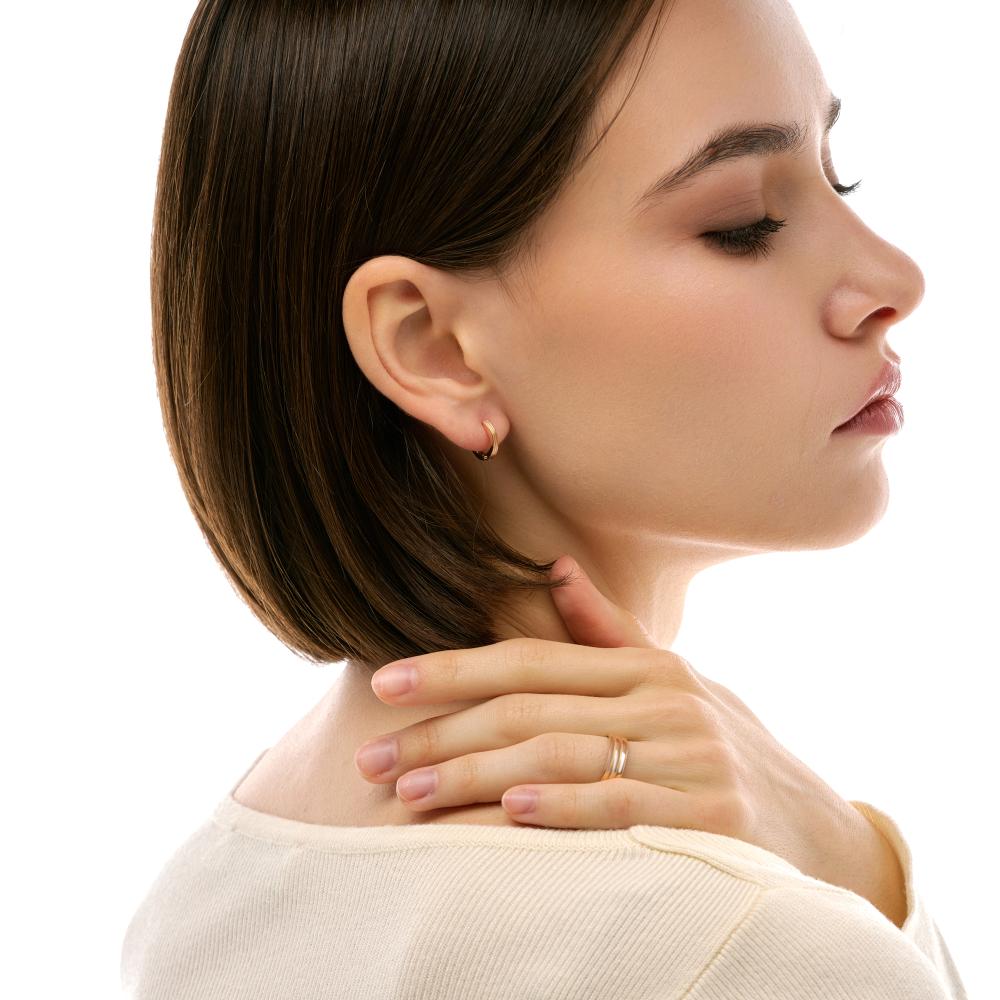 Золотые серьги конго New gold из красного золота 585 пробы НЮ09976402010000000
