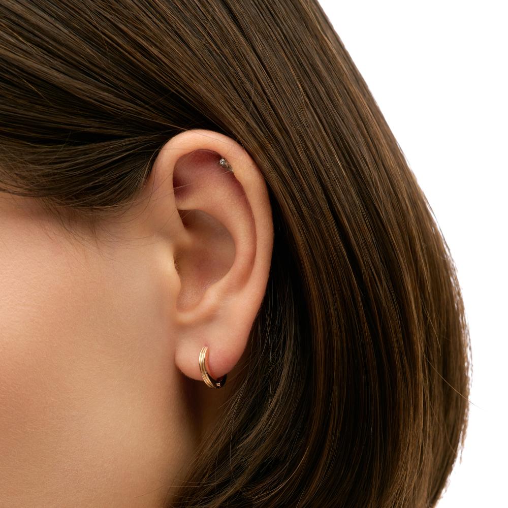Золотые серьги конго New gold из красного золота 585 пробы НЮ09976402010000000