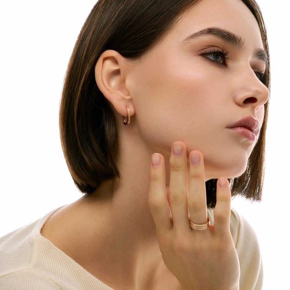 Золотые серьги конго New gold из красного золота 585 пробы НЮ09976302010000000