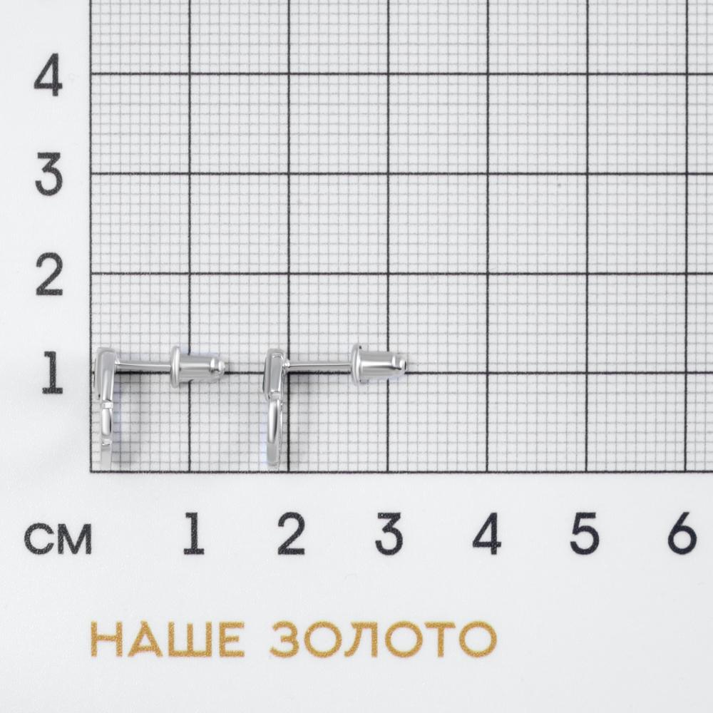 Серебряные серьги гвоздики  ПУЦЗ-Е04006-Х-В-ЕМ-Х-В