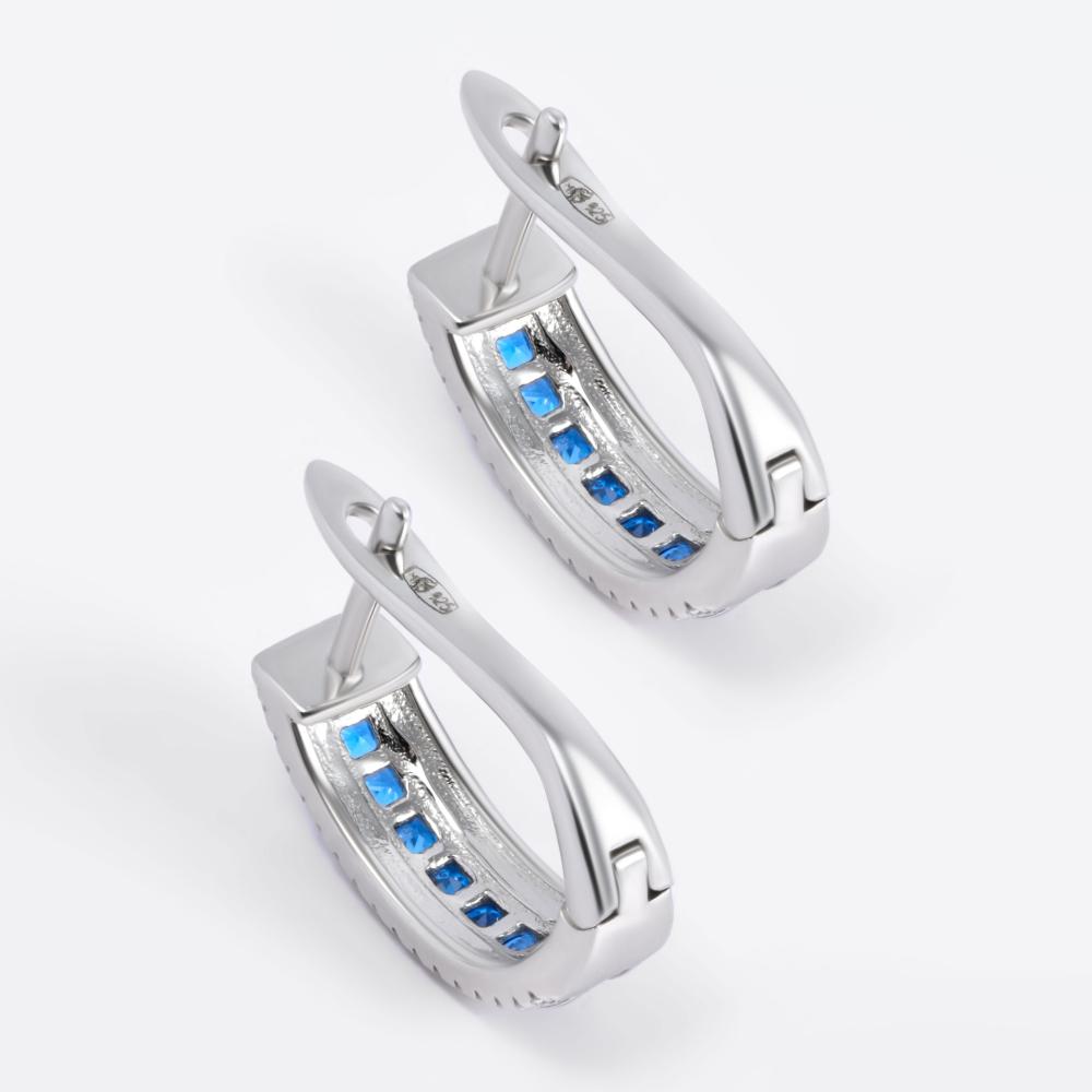 Серебряные серьги  ПУСЛ-Е1479-1-Х-В-С4-Х-В