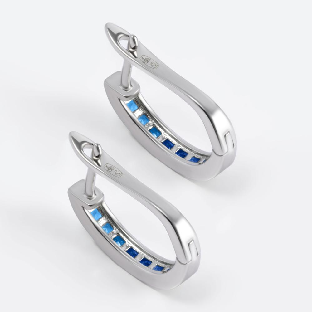Серебряные серьги  ПУСЛ-Е1481-5-Х-В-Х-Х-СБ