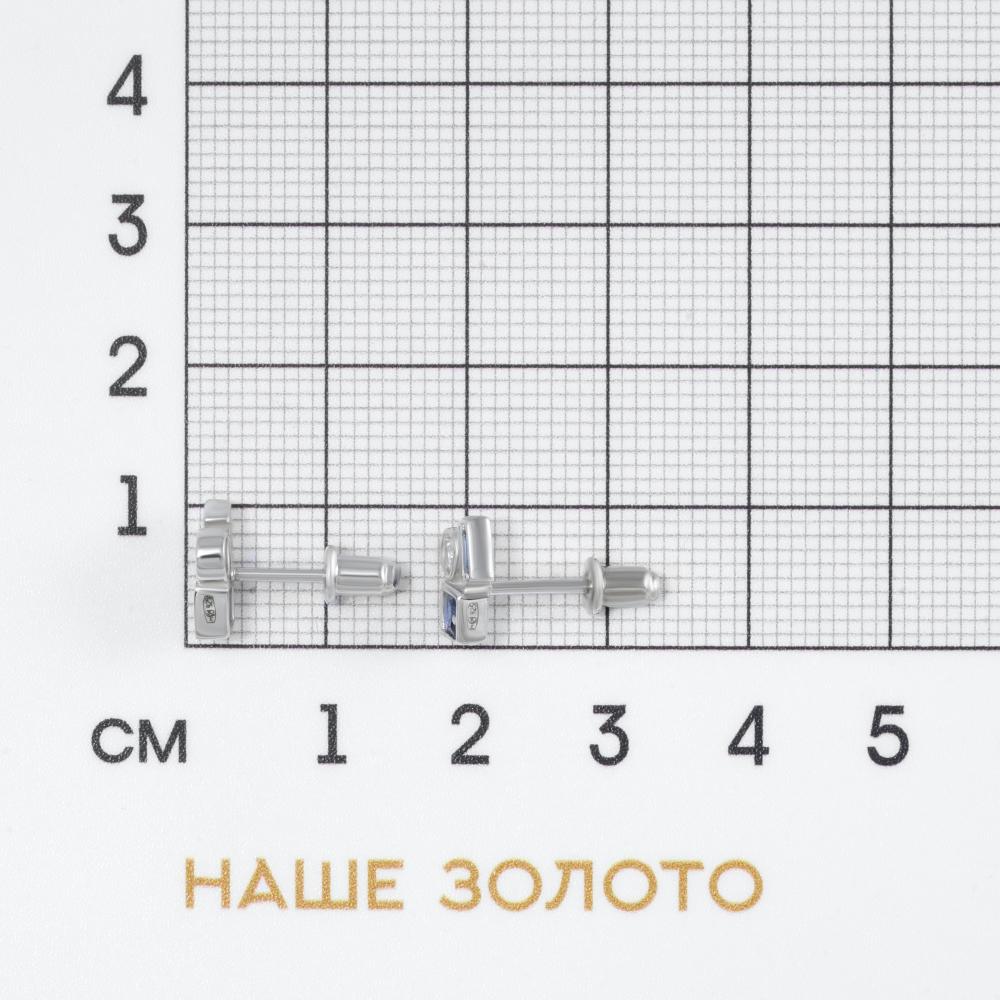 Серебряные серьги гвоздики  ПУЦЗ-Е02924-Х-В-Х-Х-М1