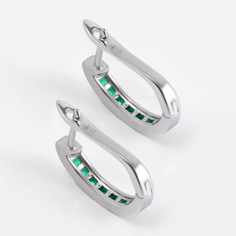 Серебряные серьги  ПУСЛ-Е1481-1-Х-В-Х-Х-ЕМ