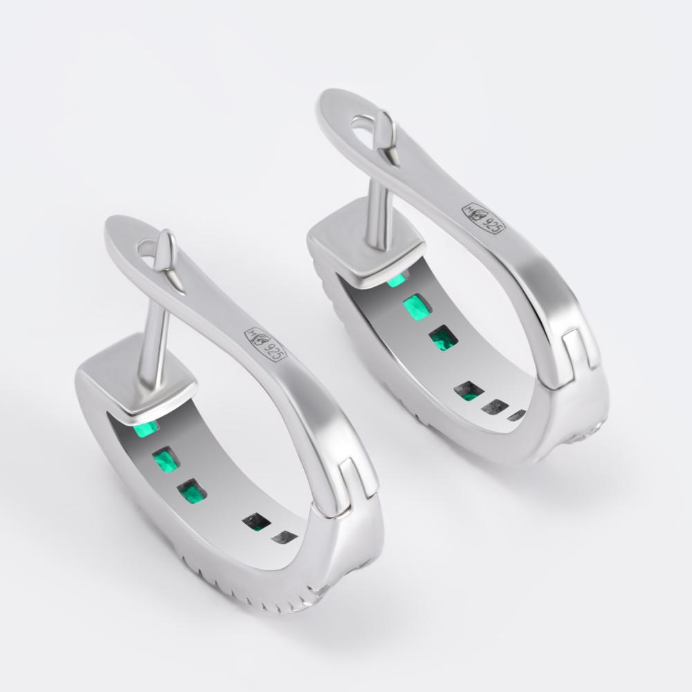 Серебряные серьги  ПУЦЗ-Е1472-5-Х-В-НЦЕ-Х-В