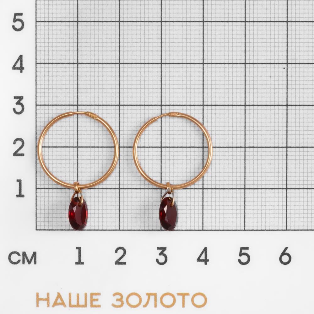 Золотые серьги конго Прима эксклюзив из красного золота 585 пробы ПЭ260100215Г