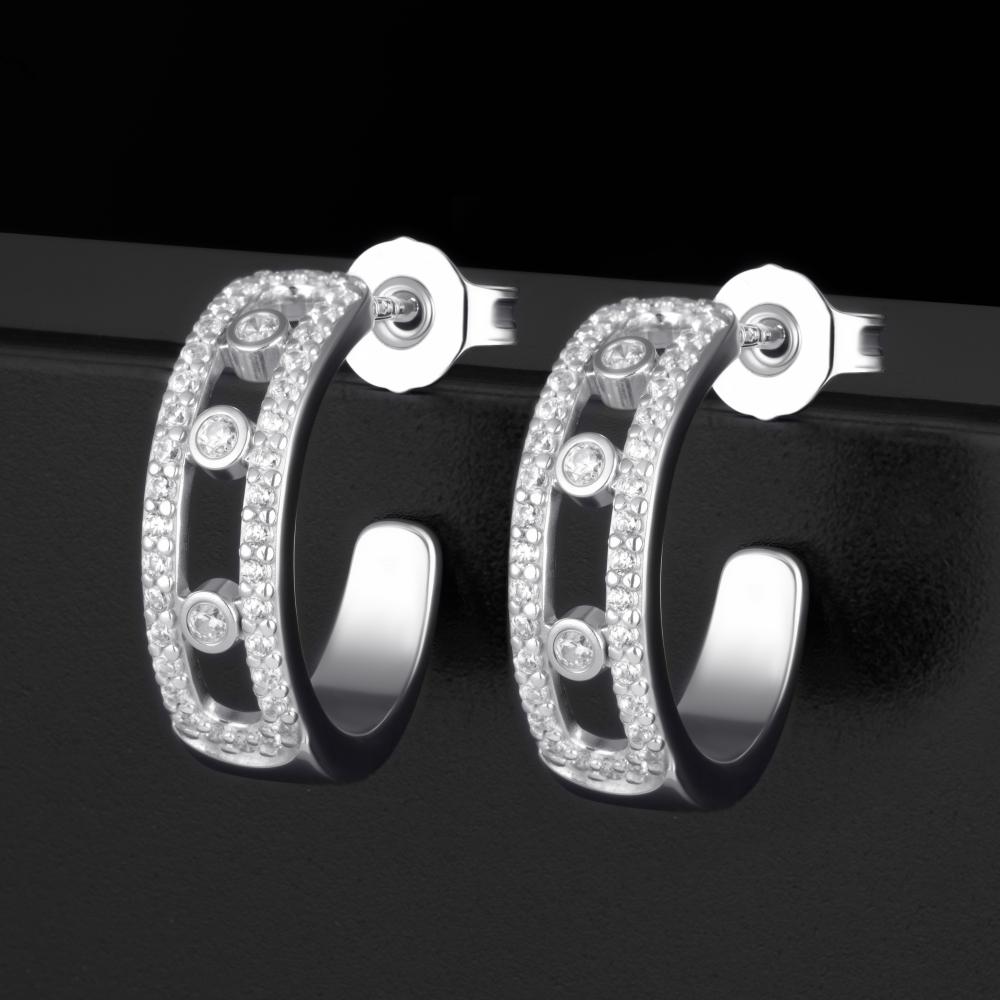 Серебряные серьги гвоздики Талант ТБ12-72-0001-15411