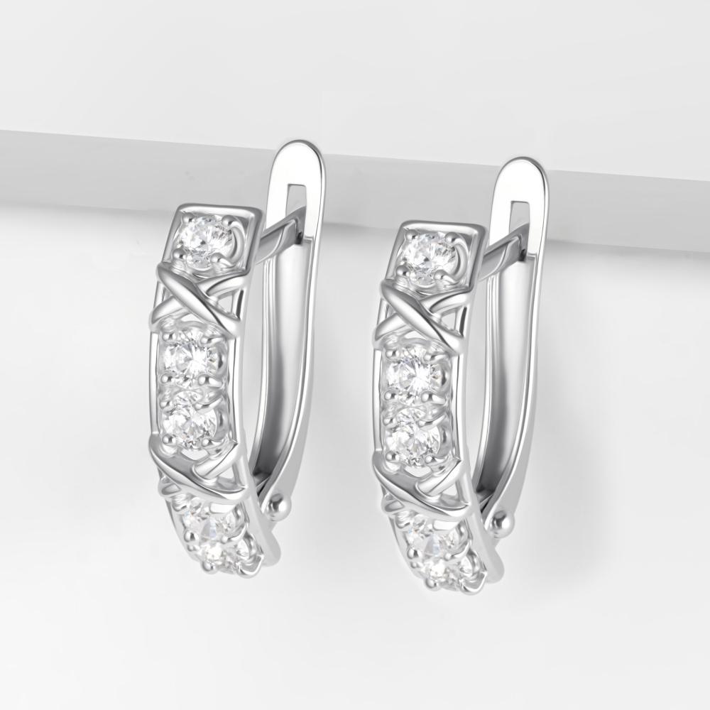 Серебряные серьги с фианитами