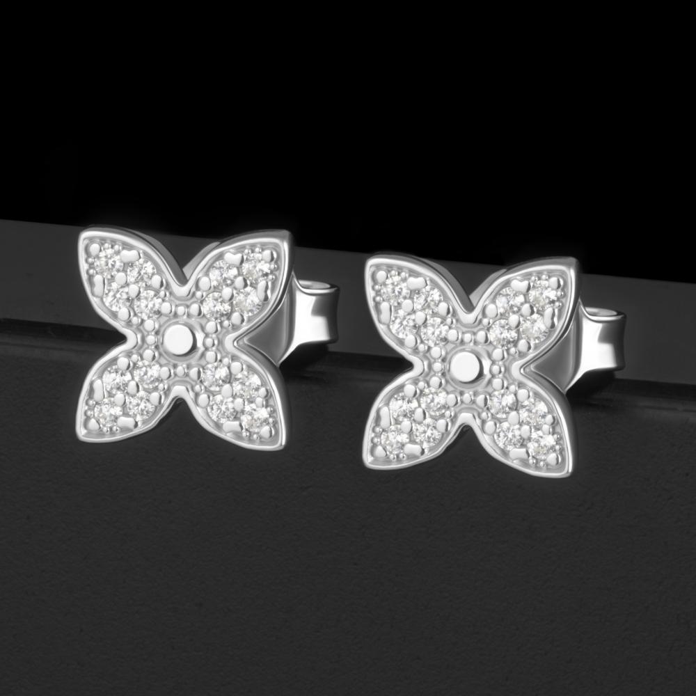 Серебряные серьги гвоздики Талант ТБ12-72-0001-15249