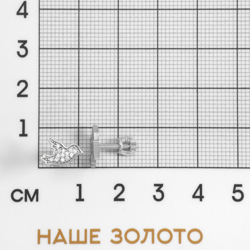 Серебряные серьги гвоздики Вознесенский 6В12-1480