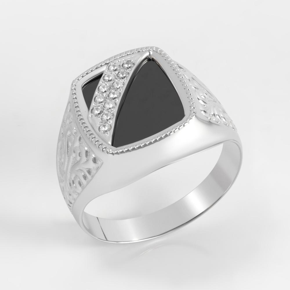 Серебряная печатка с фианитами