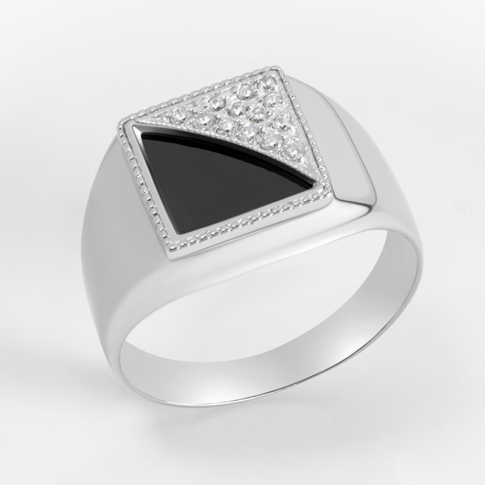 Серебряная печатка с фианитами