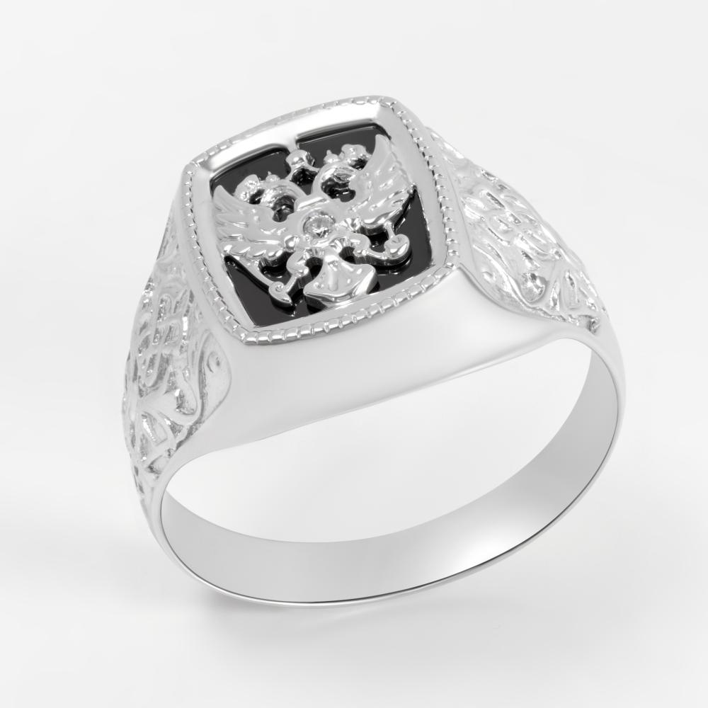 Серебряная печатка с фианитами
