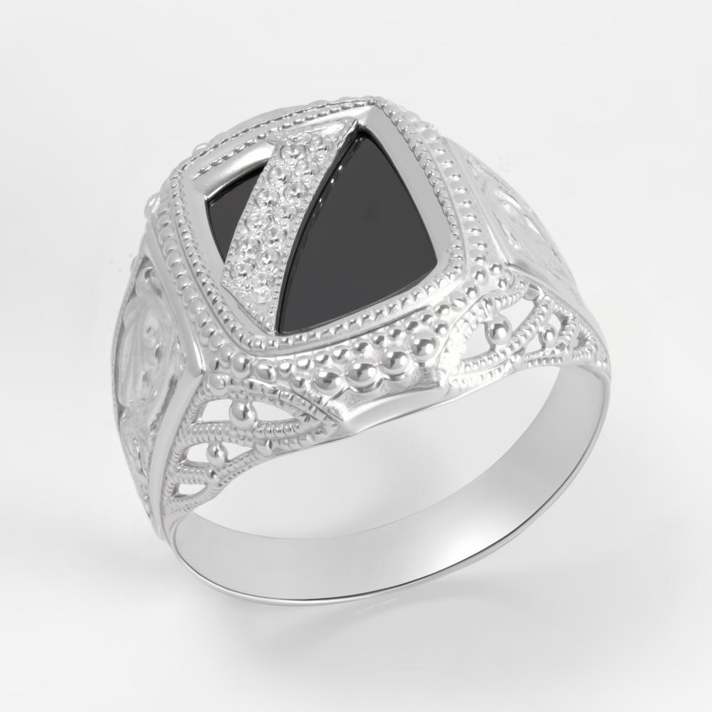 Серебряная печатка с фианитами