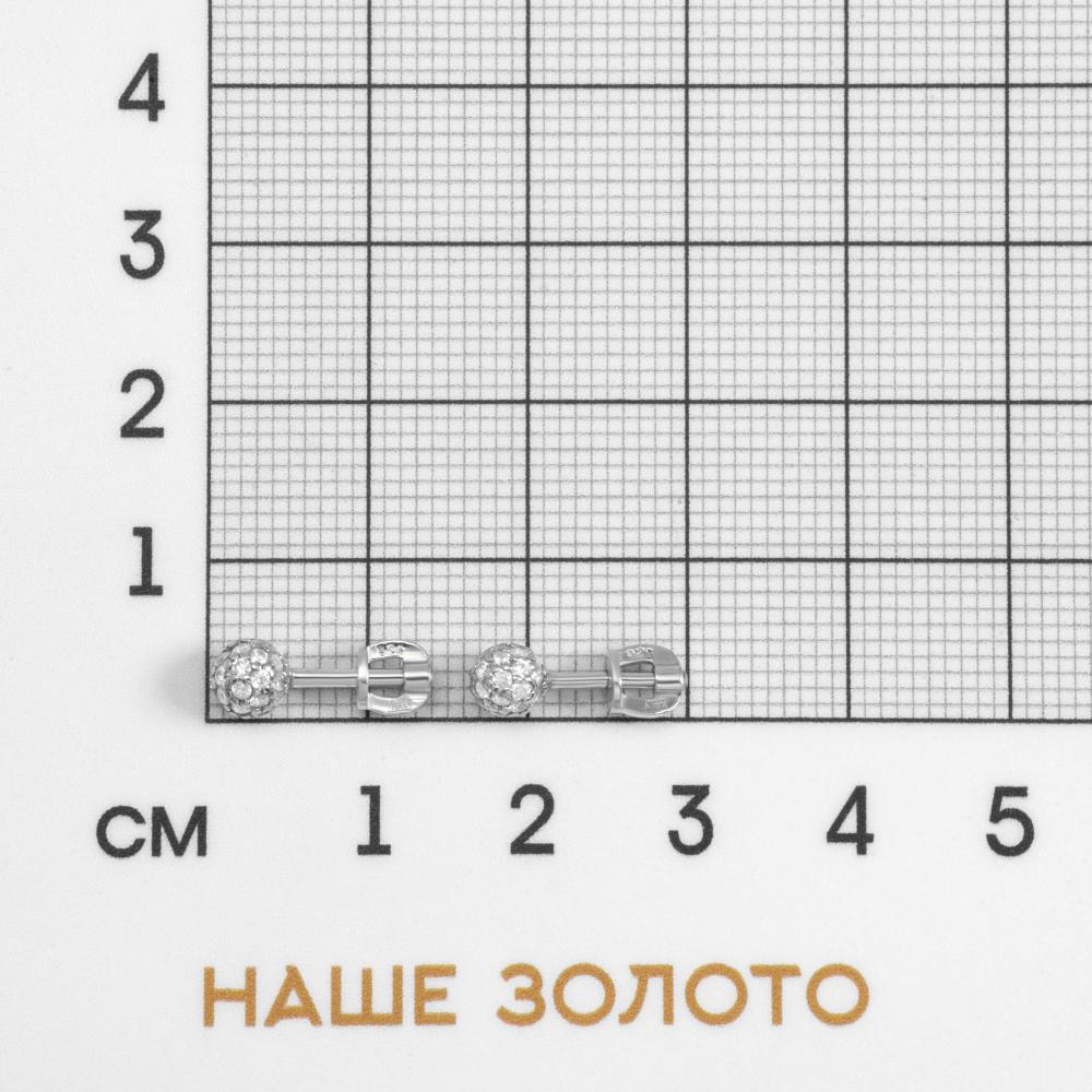 Серебряные серьги гвоздики Вознесенский 6В12-1394
