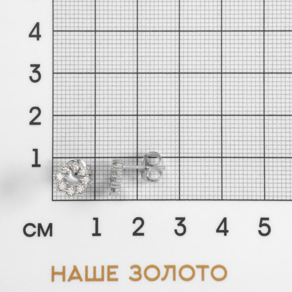 Серебряные серьги гвоздики Вознесенский 6В12-2108