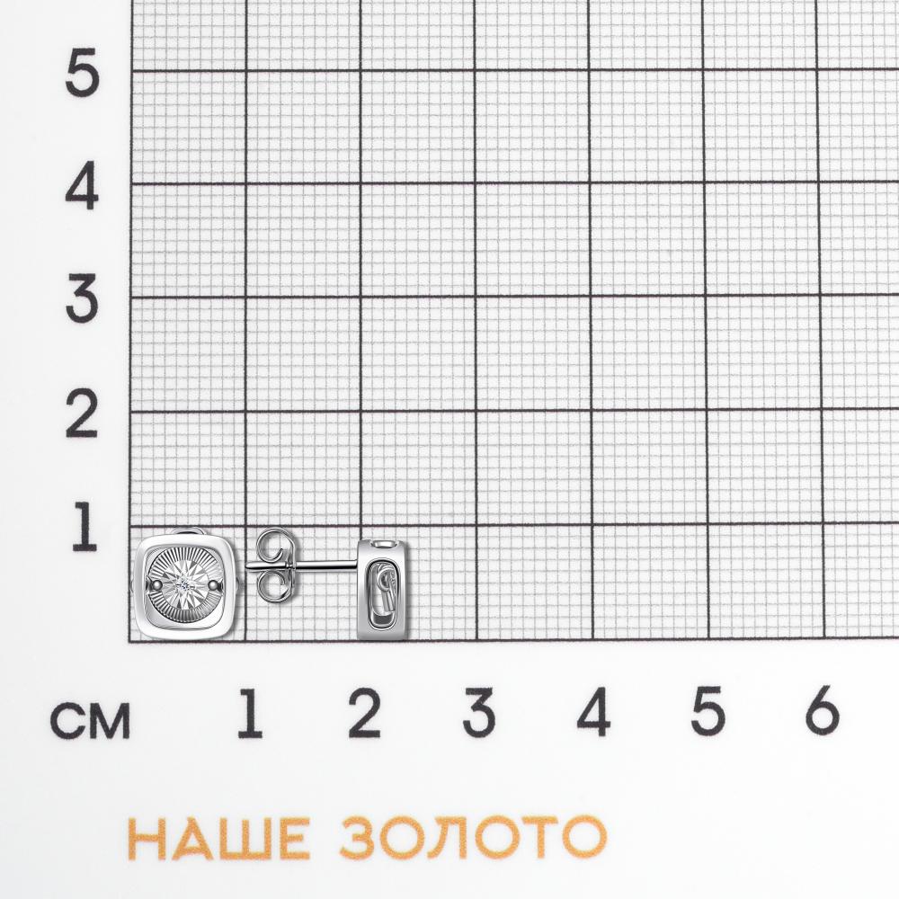 Серебряные серьги гвоздики Клондайк ЛХ09-02817-07-101-02-07