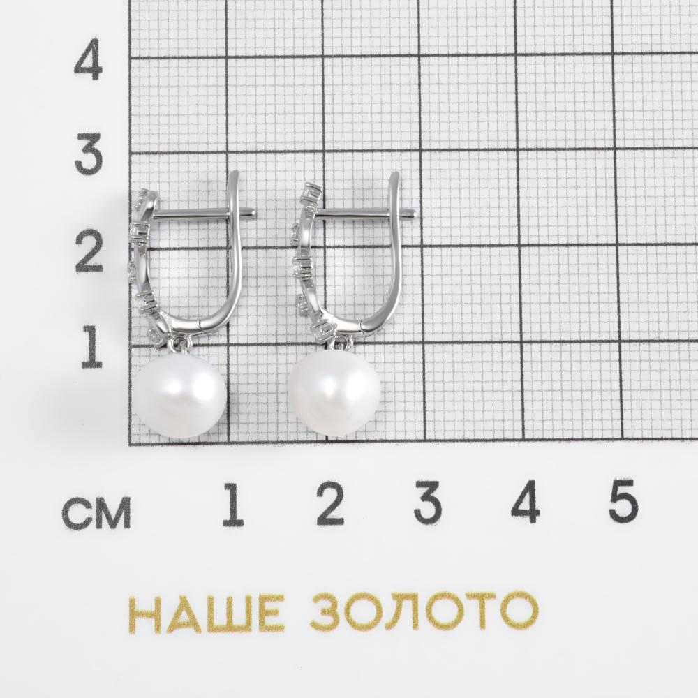 Серебряные серьги подвесные  ПУПИ-Е10094-Х-В-ПН-Х-В