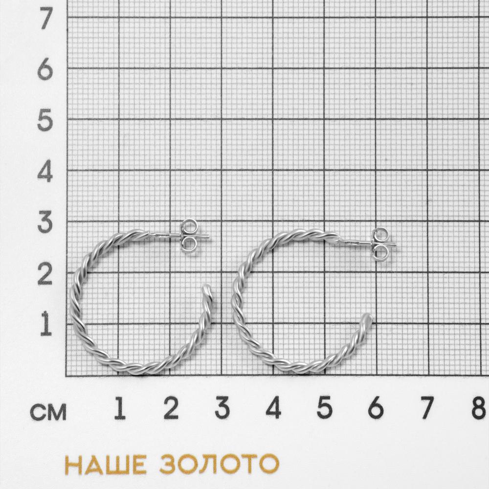Серебряные серьги гвоздики Krastsvetmet КЯНС22-486А-3