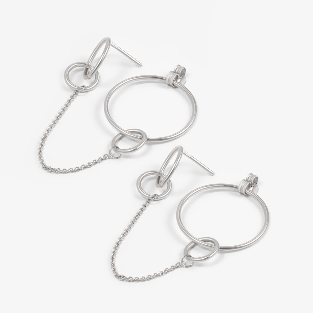 Серебряные серьги гвоздики Krastsvetmet КЯНС22-392-3